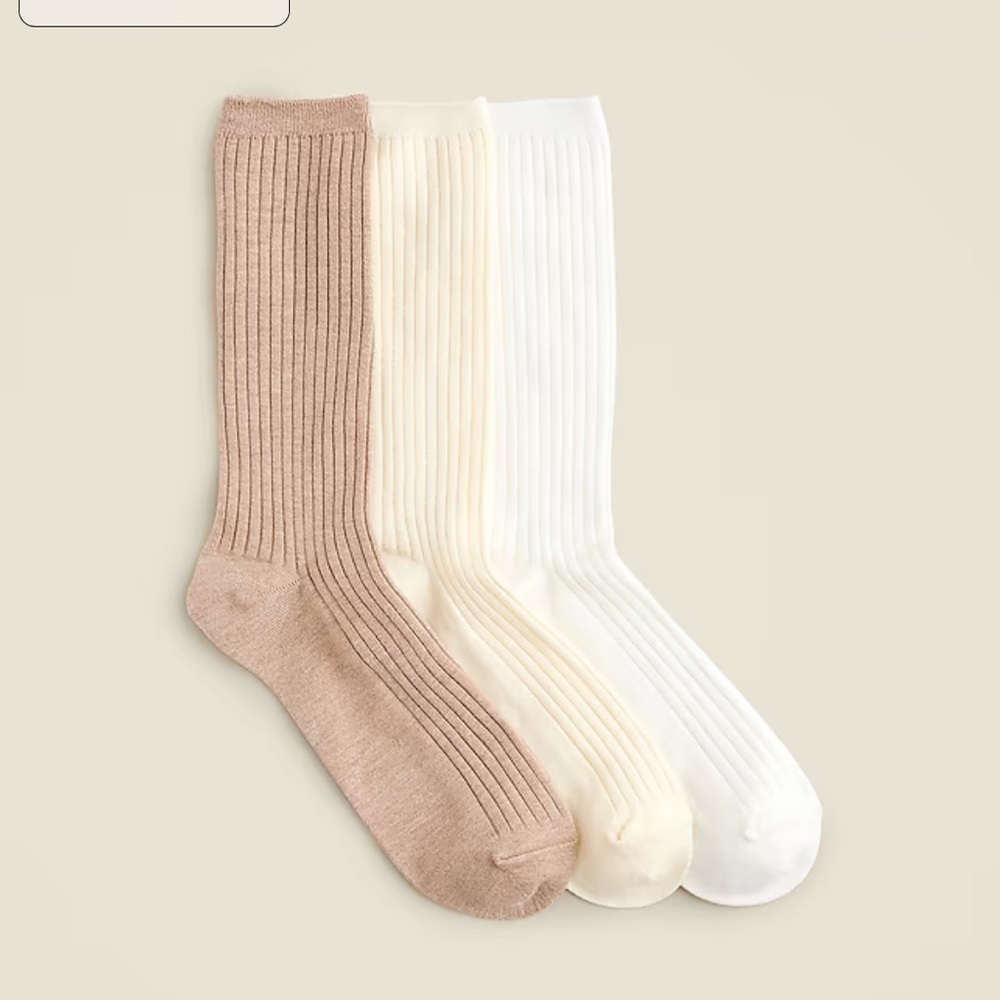 J crew Cozy ribbed trouser socks three-pack